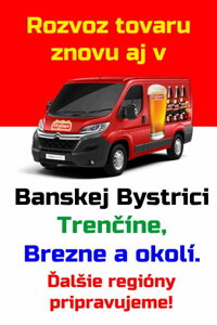 E-shop opäť aj s rozvozom vo vybraných regiónoch (okres BB, BR, TN))